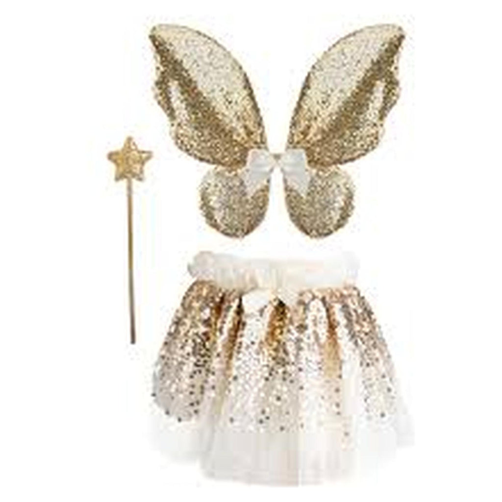 Great Pretenders Gracious Gold Sequins Skirt With Wings And Wand Size 4-6