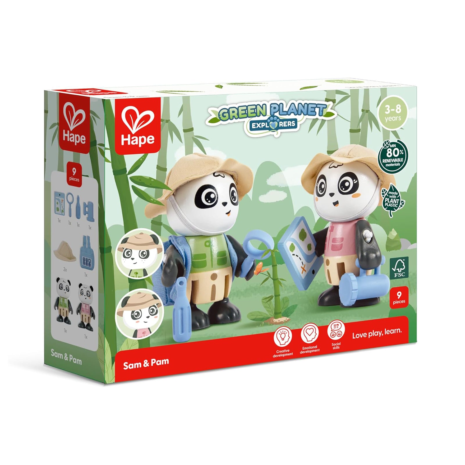 Hape Green Planet Explorers Sam And Pam Set Radar Toys