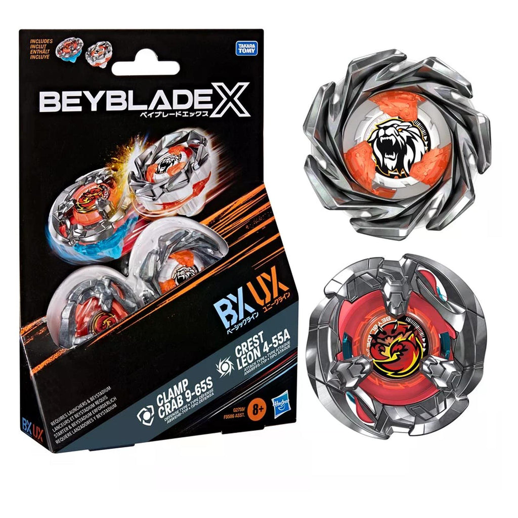 Hasbro Beyblade X BX UX Clamp Crab And Crest Leon Dual Pack