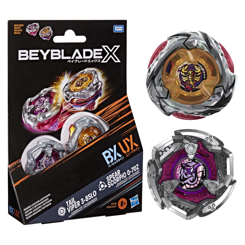 Hasbro Beyblade X BX UX Tail Viper And Spear Scorpio Dual Pack