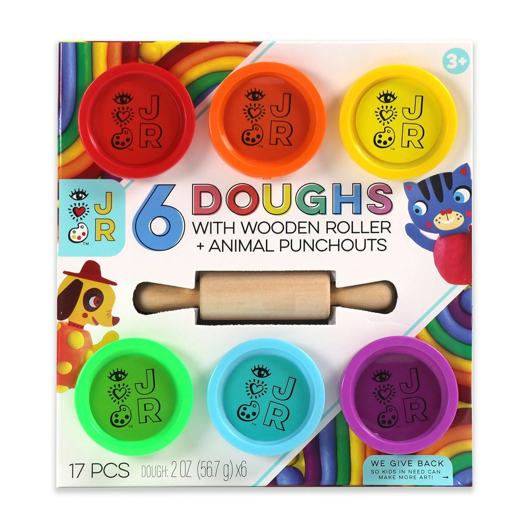 JR 6 Doughs With Wooden Roller And Animal Punchouts