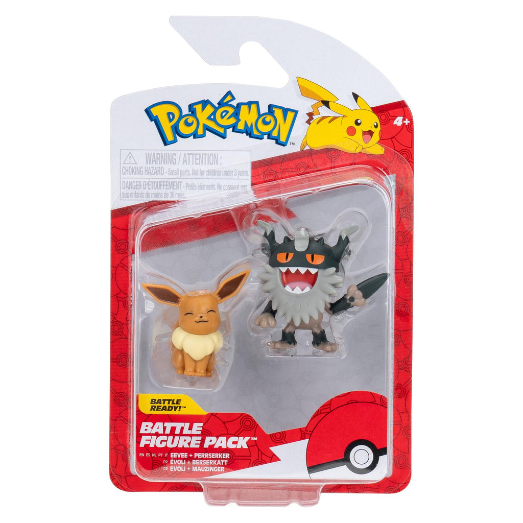 Jazwares Pokemon Battle Figure Pack Eevee And Perrserker Figure