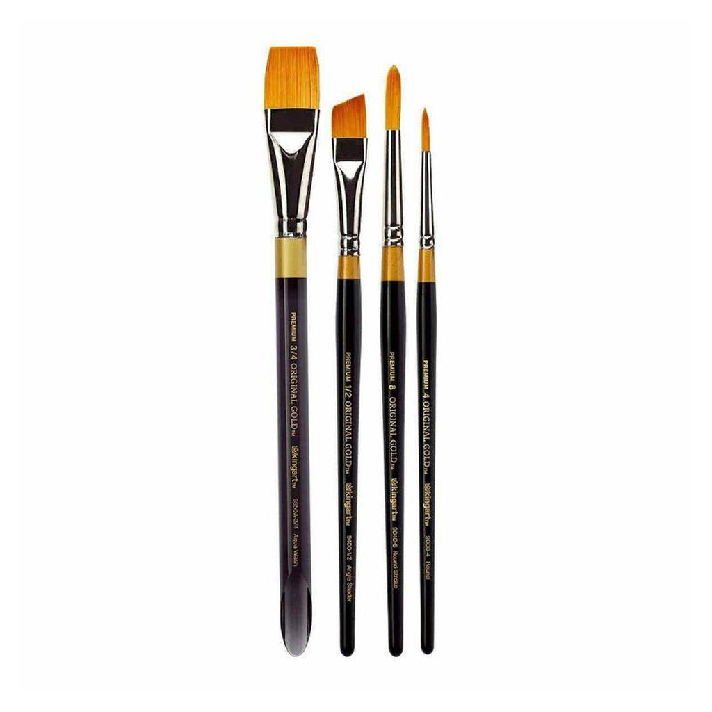 Kingart 4 Piece Original Gold Brush Set - Radar Toys