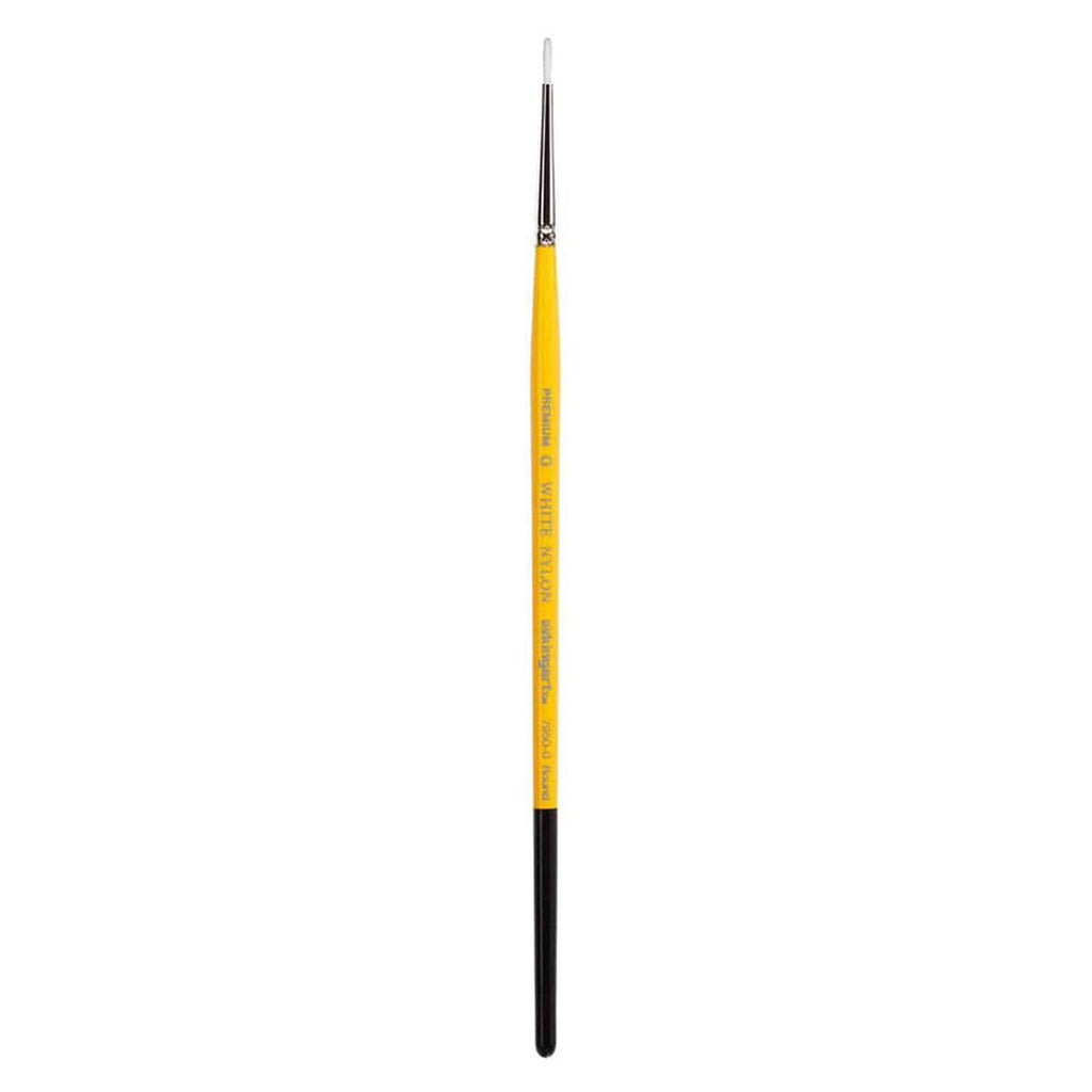 Kingart Gold Grip White Nylon Round Size Zero Brush