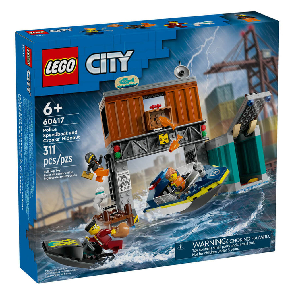 LEGO® City Police Speedboat And Crooks' Hideout Building Set 60417