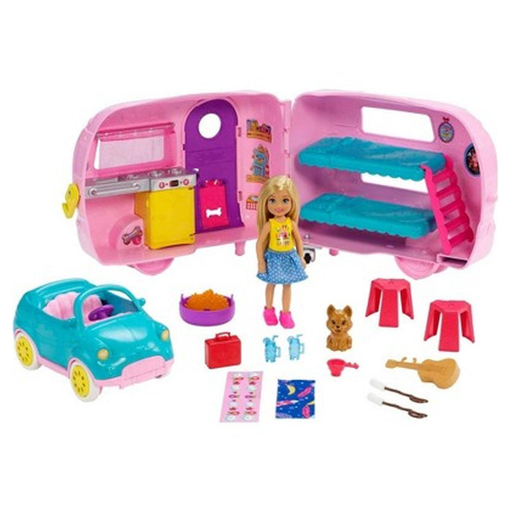 Mattel Barbie Family And Friends Club Chelsea Camper Adventures Set