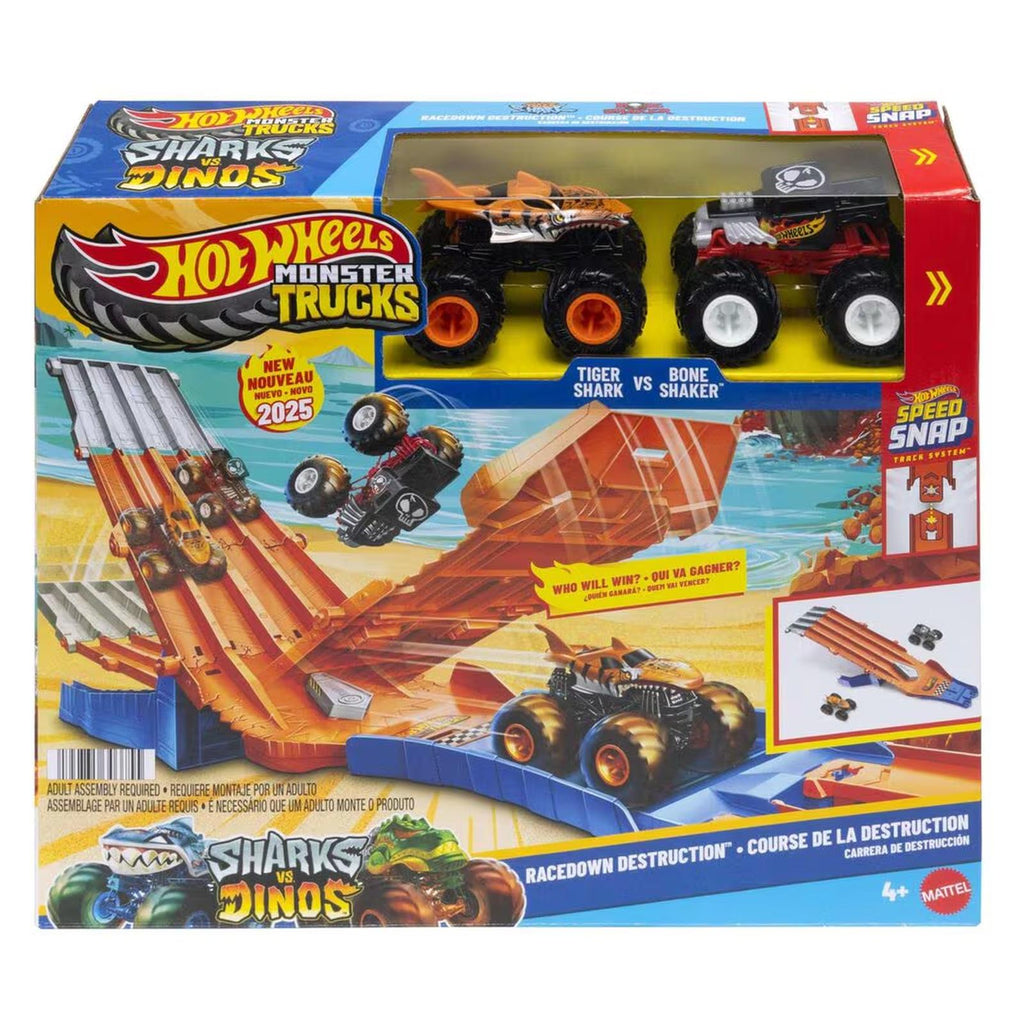 Mattel Hot Wheels Monster Trucks Racedown Destruction Set