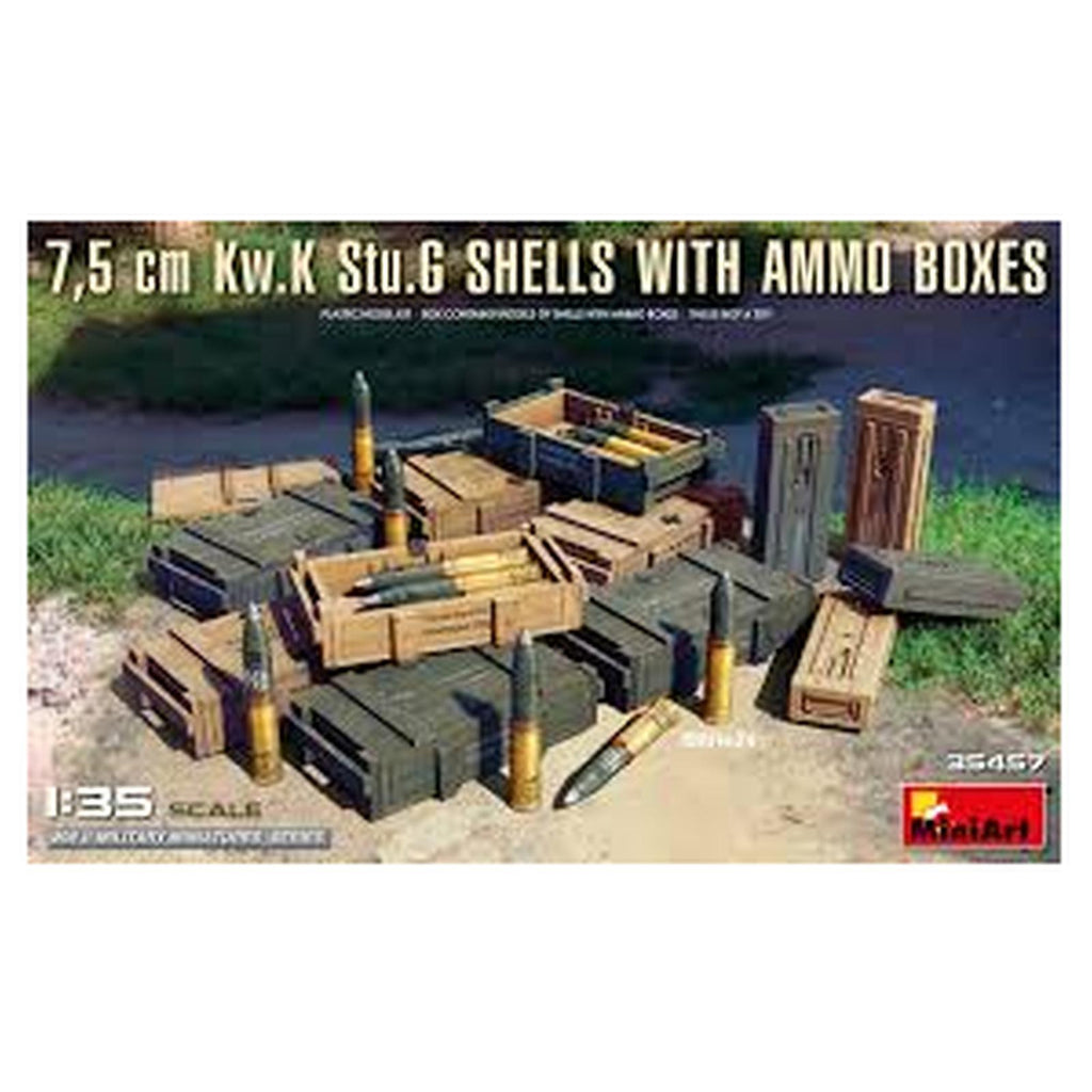 MiniArt 7.5cm Kw.K Stu.G Shells With Amo Boxes 35th Scale Plastic Model Kit