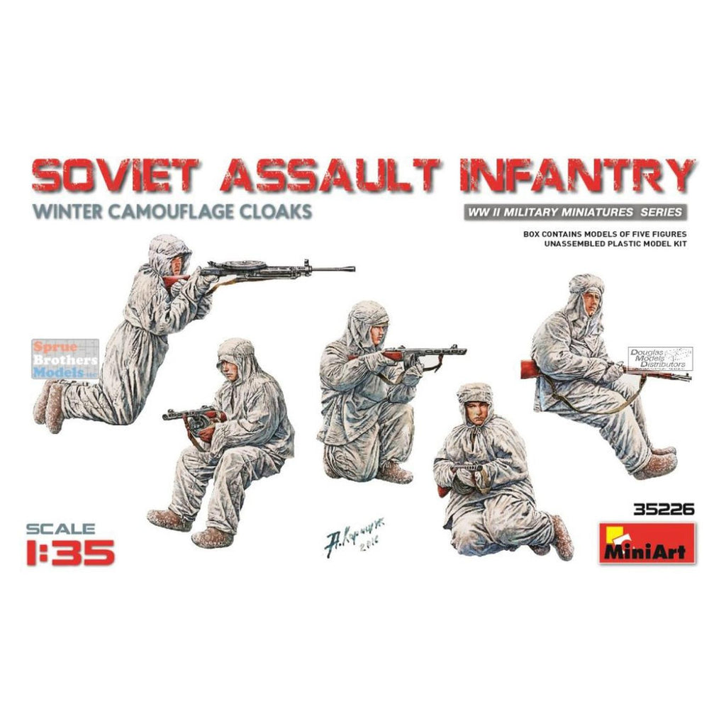 MiniArt Soviet Assault Infantry In Winter Camouflage Cloaks 35th Scale Model Kit