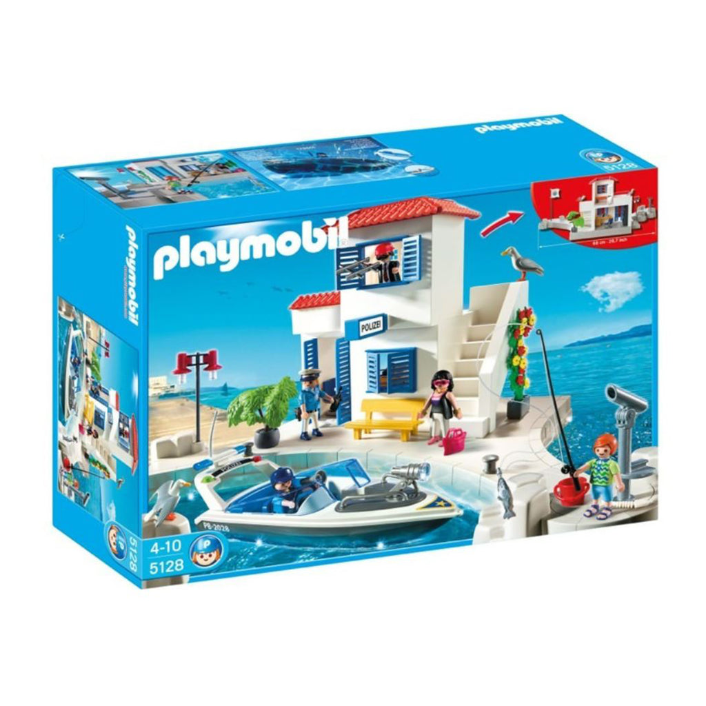Playmobil Harbor Police Station With Speedboat Building Set 5128