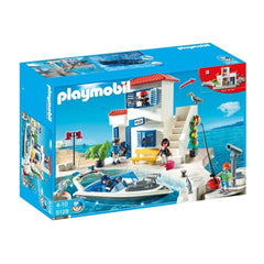 Playmobil Harbor Police Station With Speedboat Building Set 5128 - Radar Toys