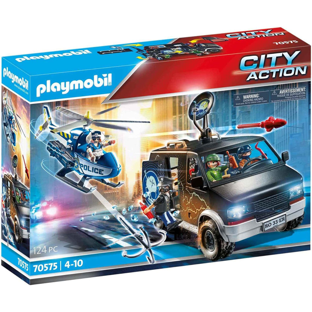 Playmobil Helicopter Pursuit With Runaway Building Set 70575