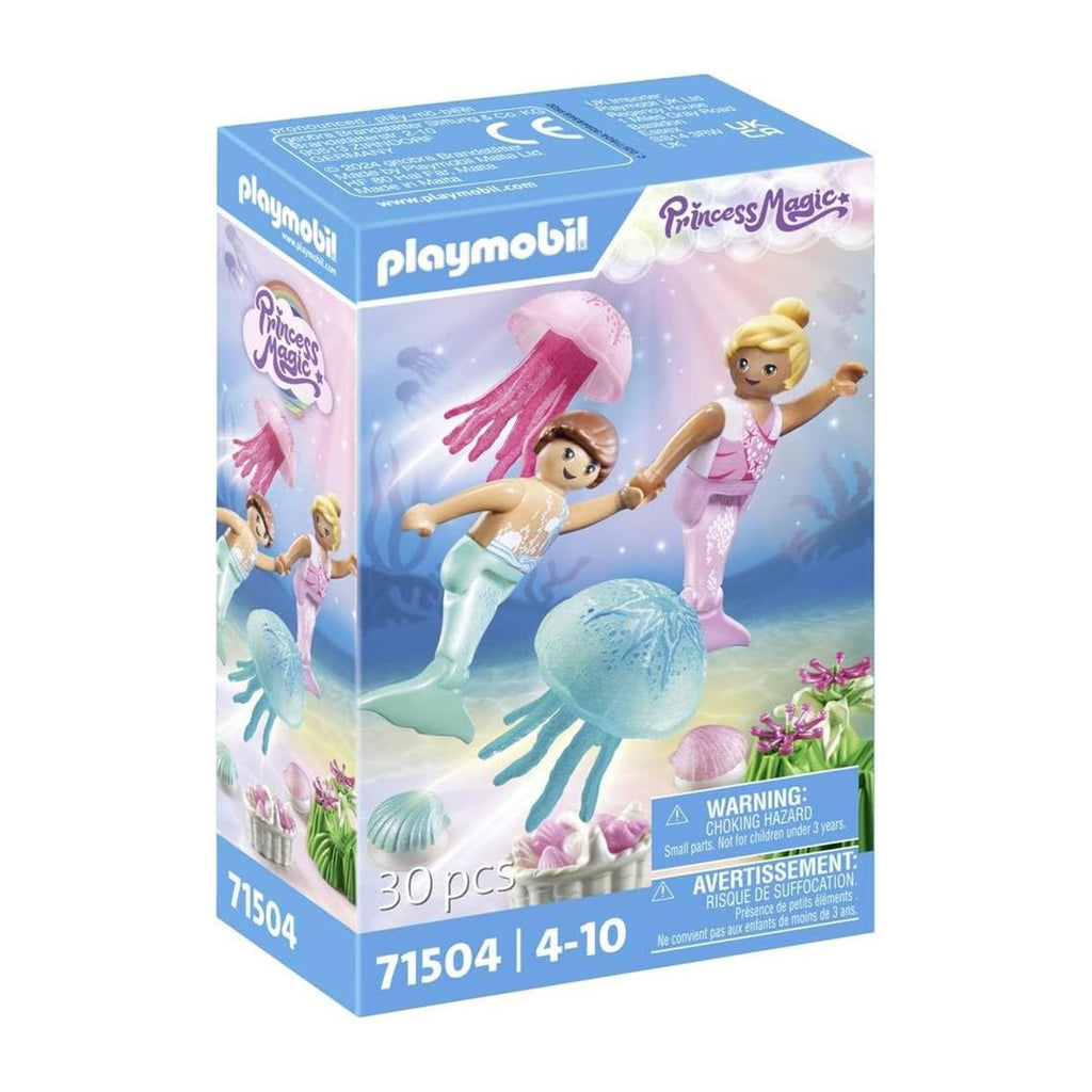 Playmobil Princess Magic Mermaid Children With Jellyfish Building Set 71504 - Radar Toys