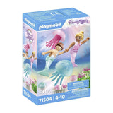 Playmobil Princess Magic Mermaid Children With Jellyfish Building Set 71504 - Radar Toys