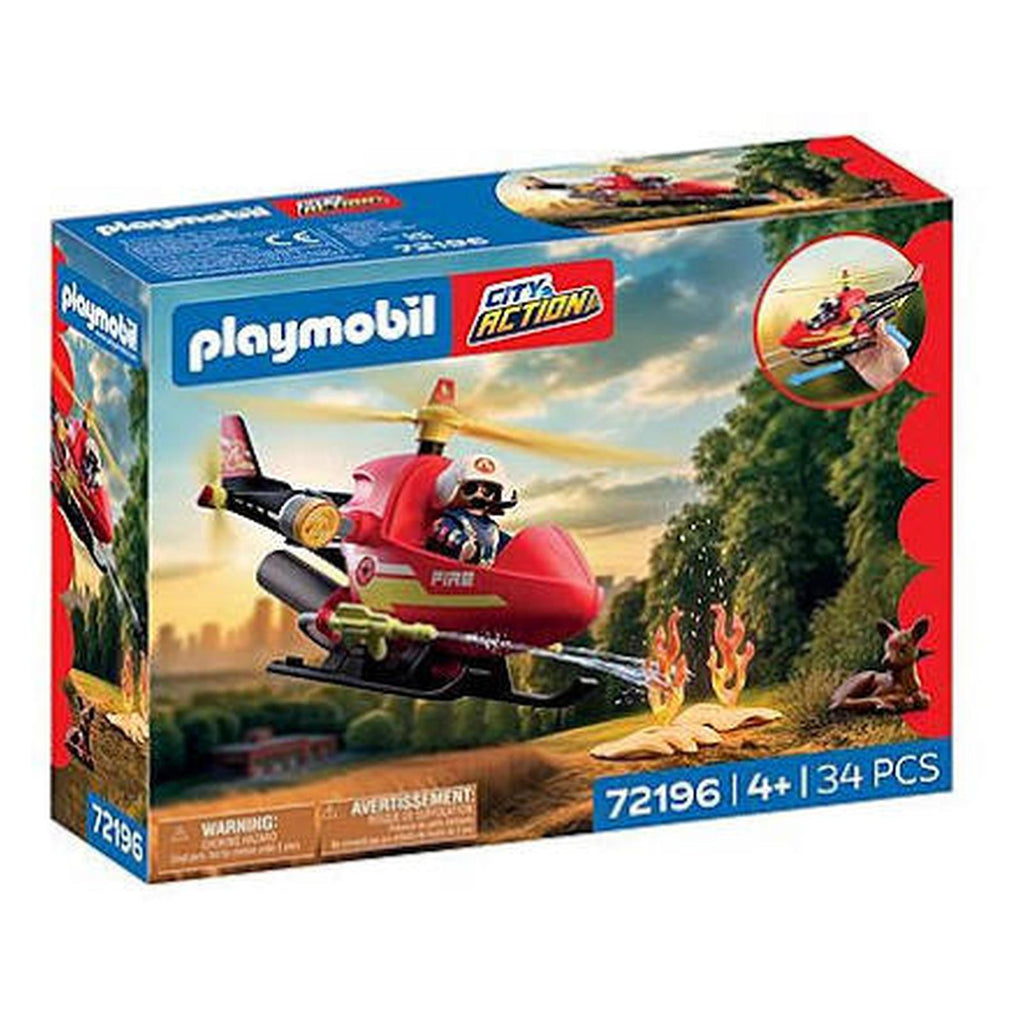 Playmobil City Action Firefighting Helicopter Building Set 72196