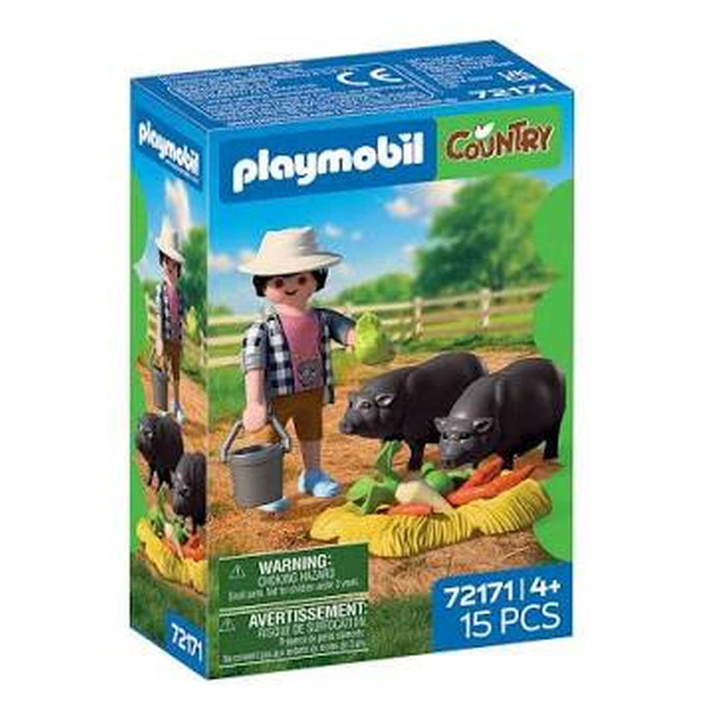 Playmobil Country Farmer With Potbellied Pig Building Set 72171