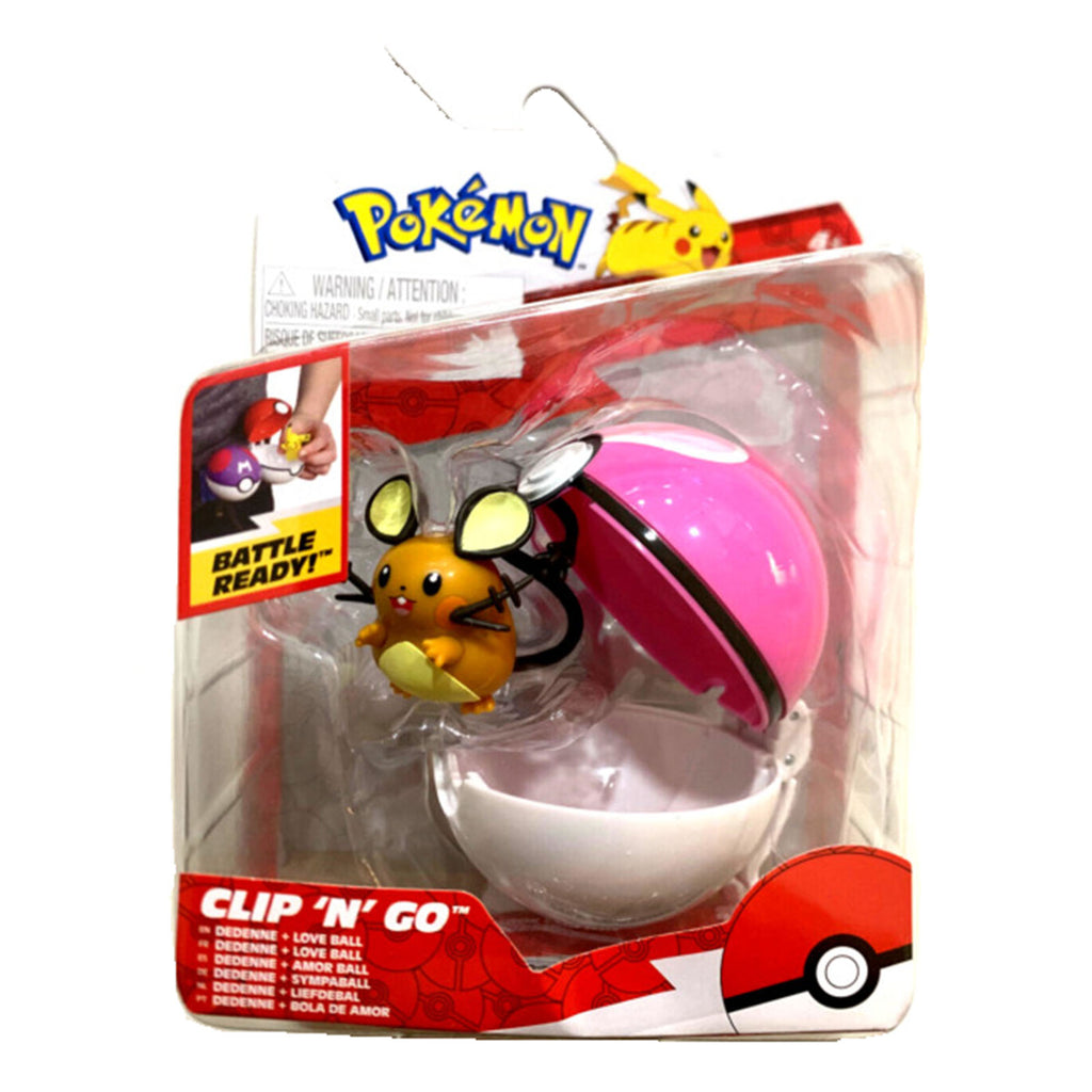 Pokemon Clip 'N' Go Dedenne And Love Ball Figure Pack - Radar Toys