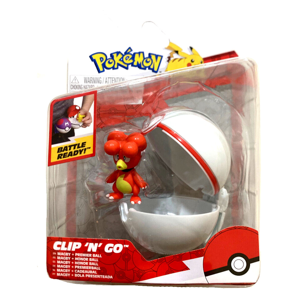 Pokemon Clip 'N' Go Magby And Premier Ball Figure Pack