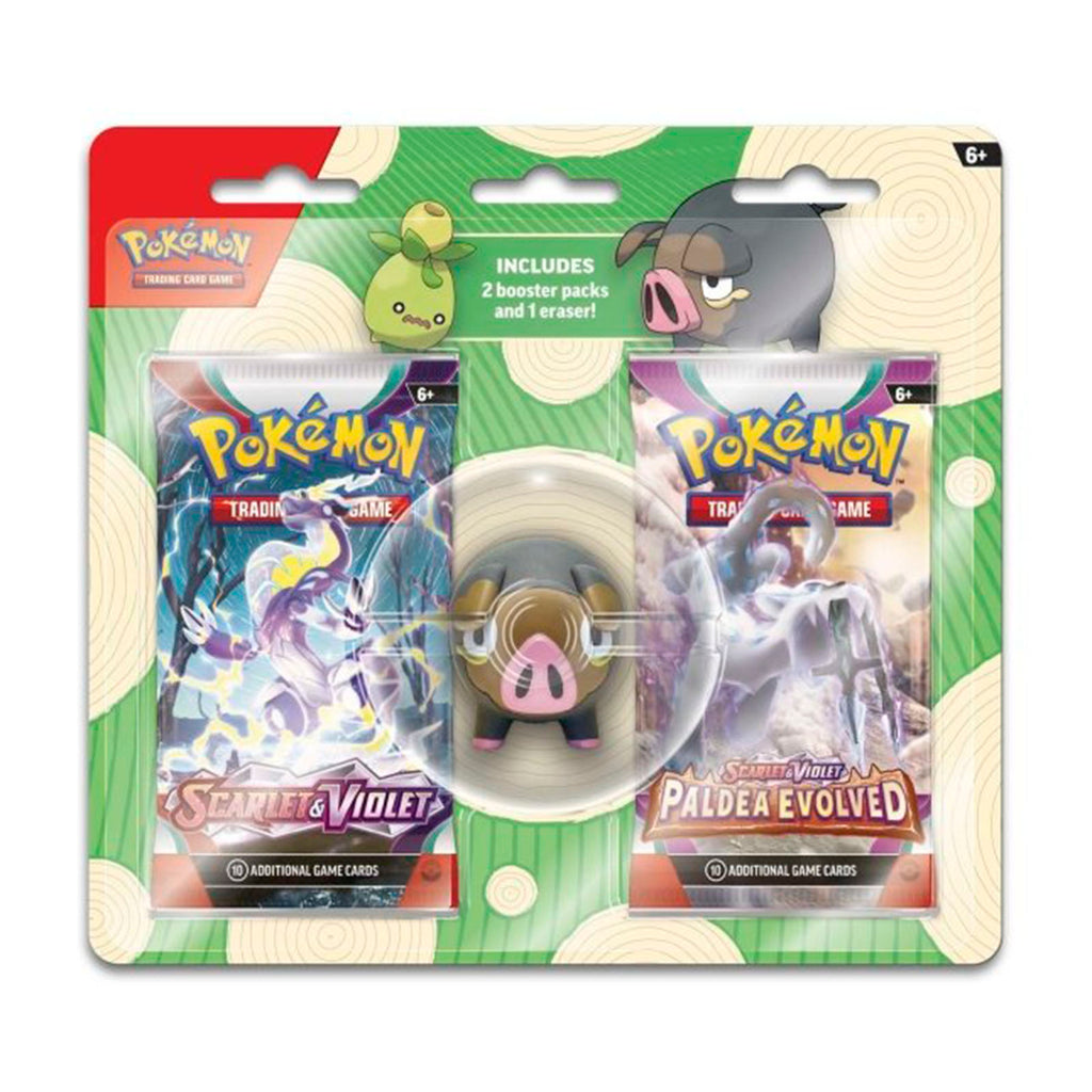 Pokemon Trading Card Game Lechonk Eraser With Two Booster Packs