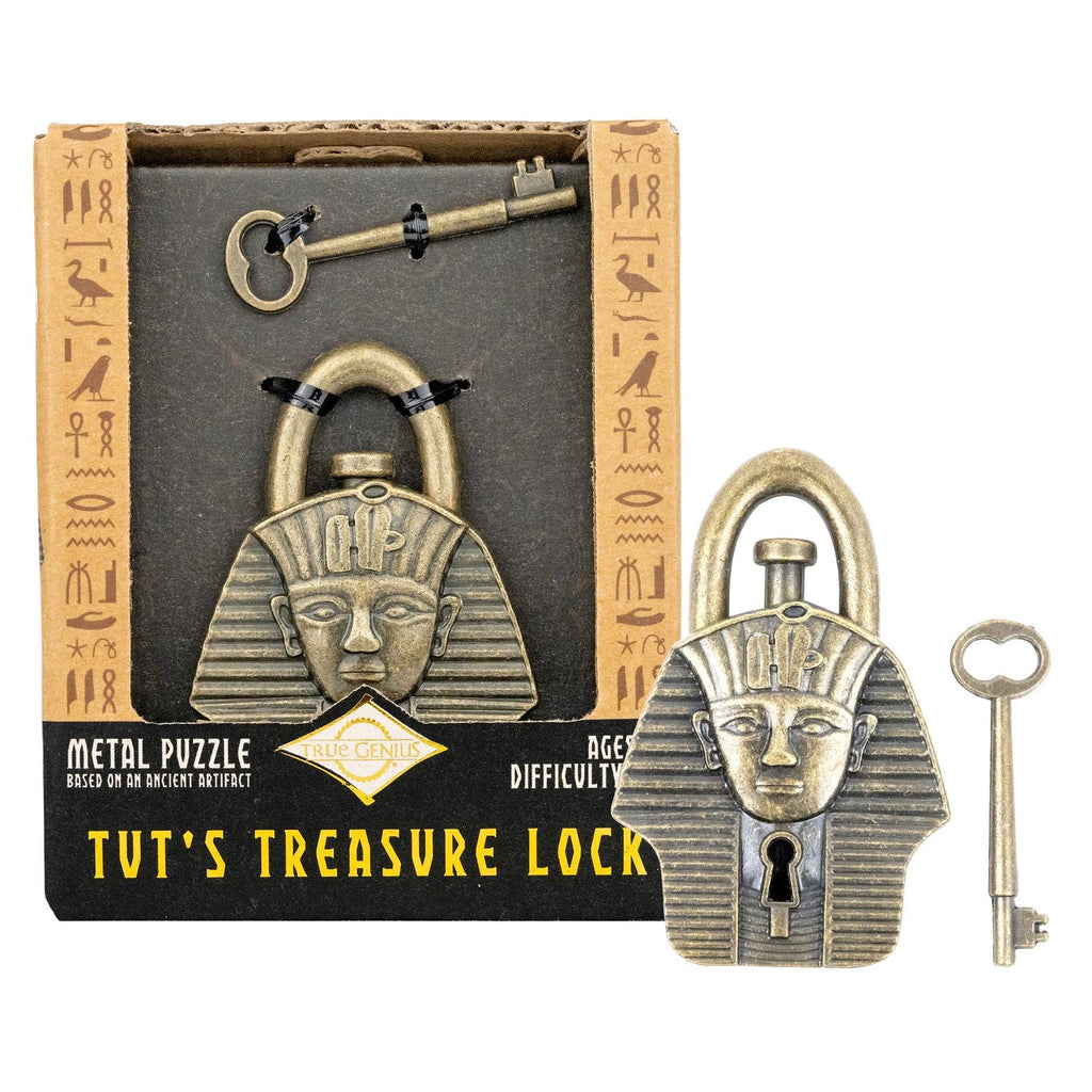 Project Genius Tut's Treasure Lock Difficulty 3-5 Metal Brain Teaser Puzzle