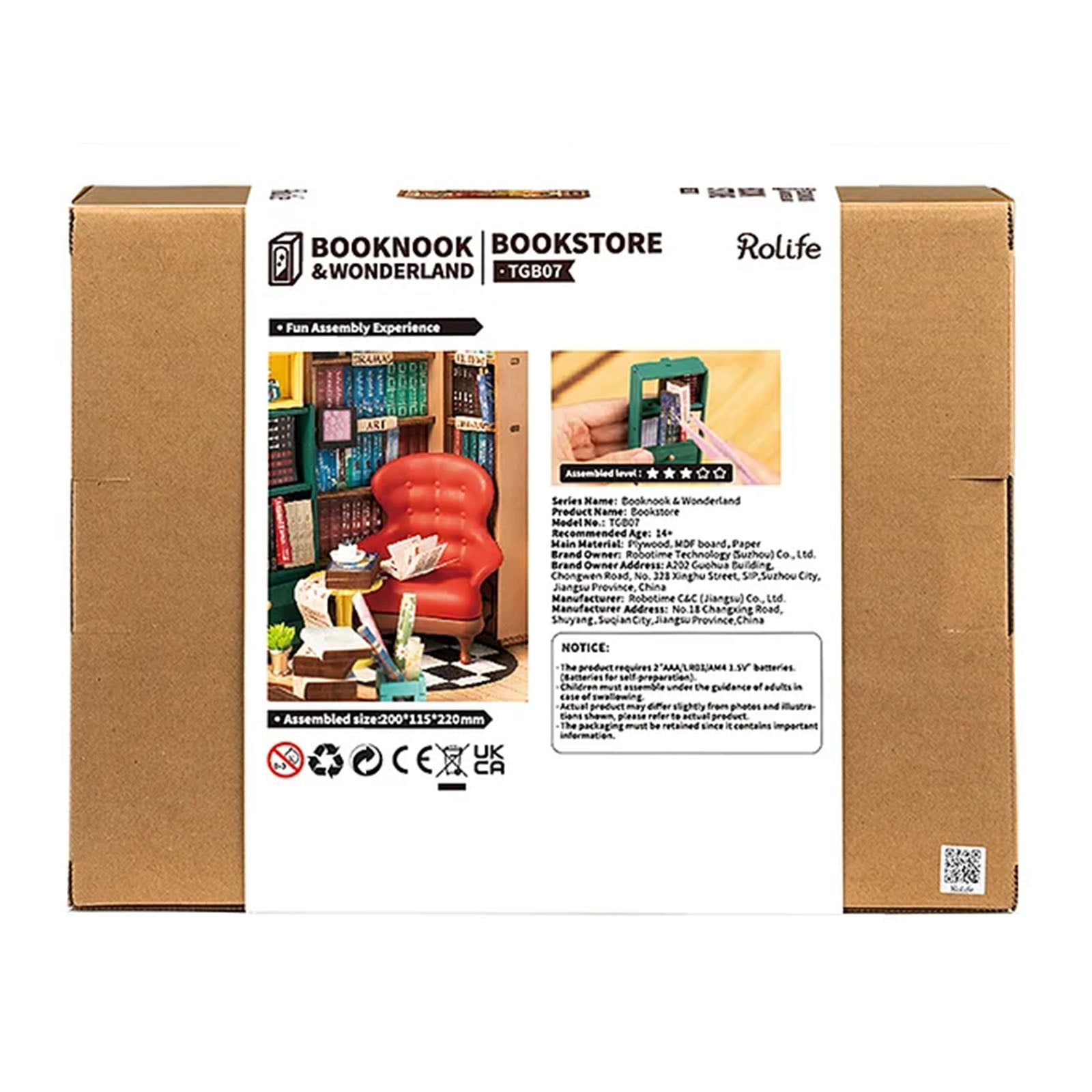 Robotime Rolife Booknook And Wonderland Book Store Building Set