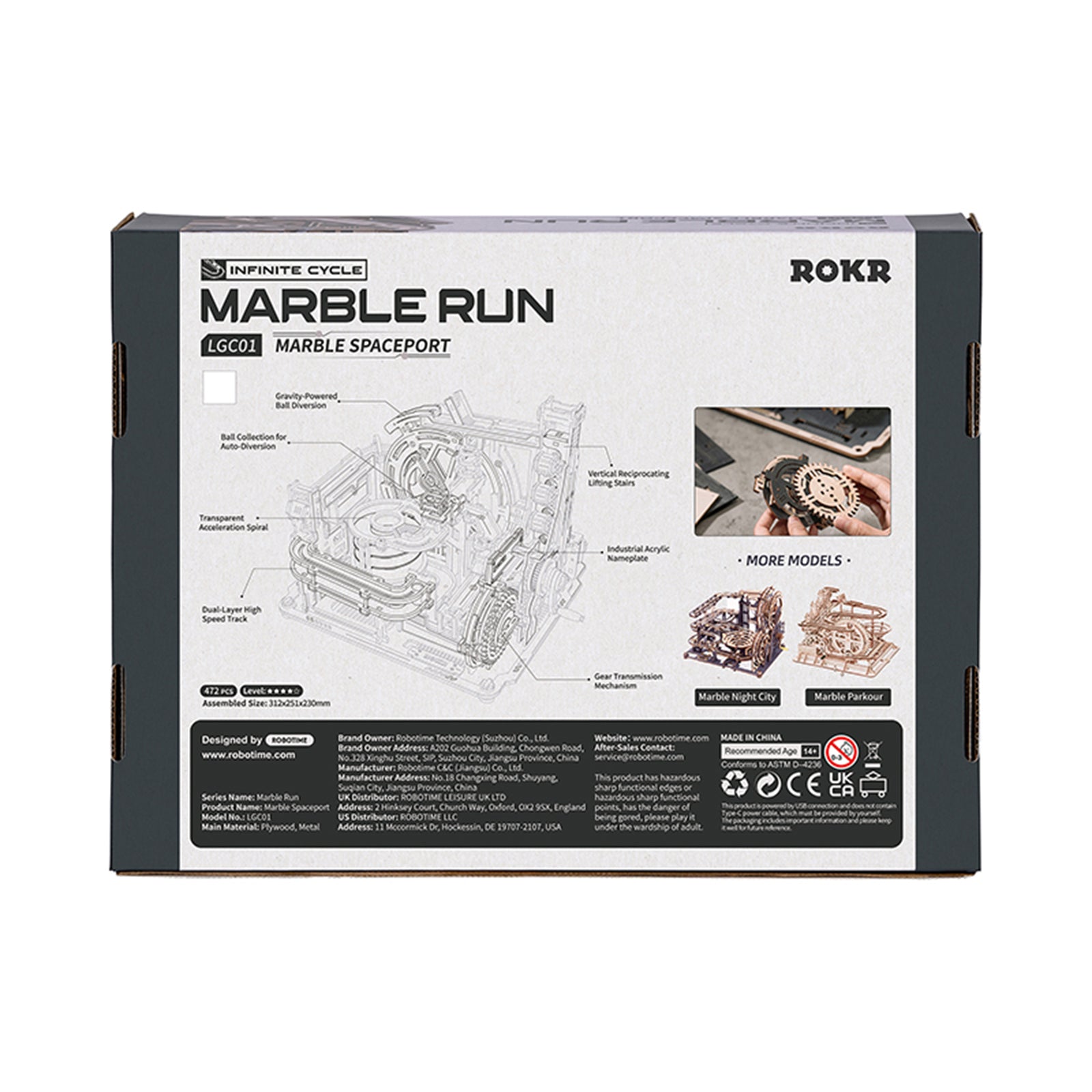 Robotime Rokr Marble Run Marble Spaceport Building Set | Radar Toys