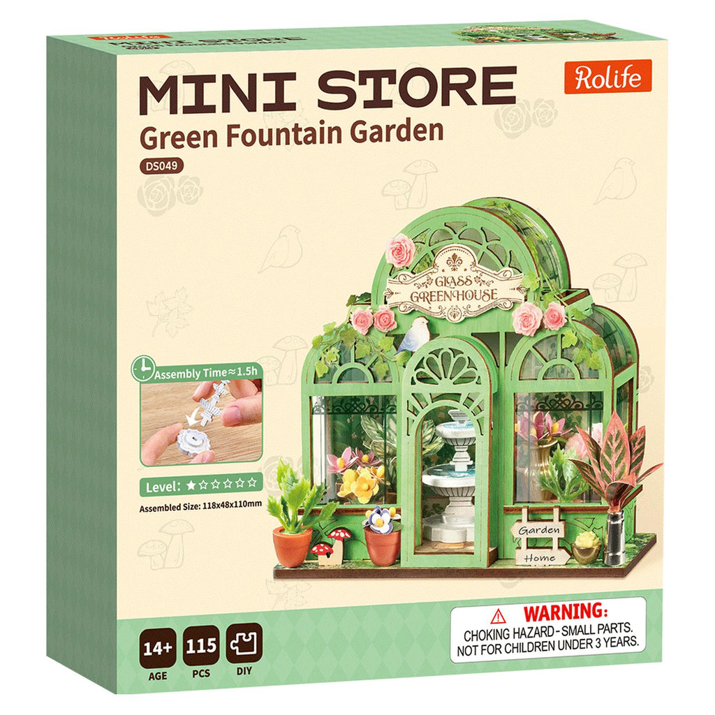 Robotime Rolife Mini Store Green Fountain Garden Building Set