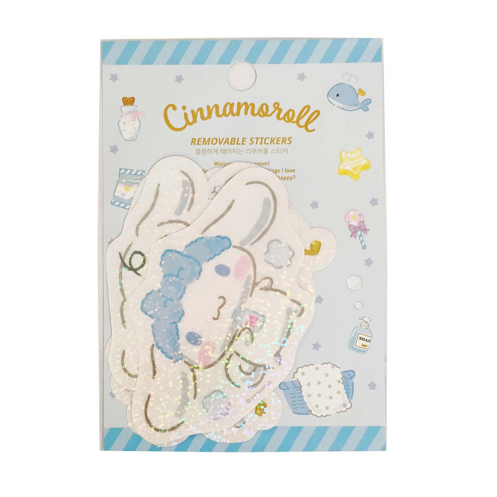 Sanrio Cinnamoroll Big Hologram Deco 4 Piece Removable Stickers - Radar Toys