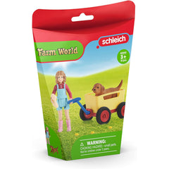 Schleich Farm World Puppy Wagon Ride Figure Set 42543 - Radar Toys
