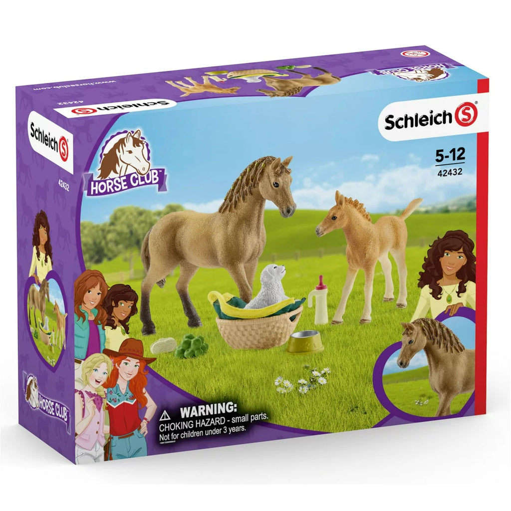 Schleich Horse Club Sarah's Baby Animal Care Figure Set 42432 - Radar Toys