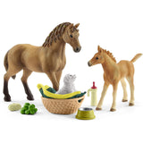 Schleich Horse Club Sarah's Baby Animal Care Figure Set 42432 - Radar Toys