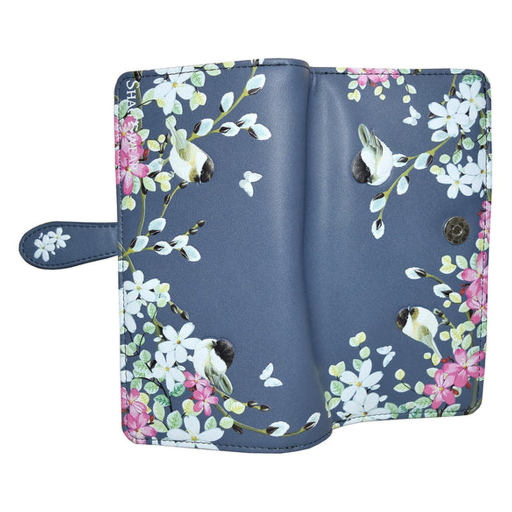 Shagwear Chickadee Garden Large Zipper Wallet