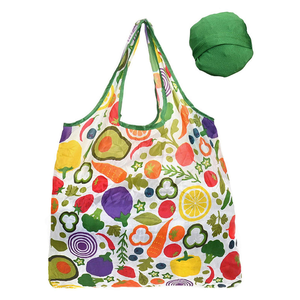 Shagwear Foldable Bag Circle-Fruits And Veggies Green