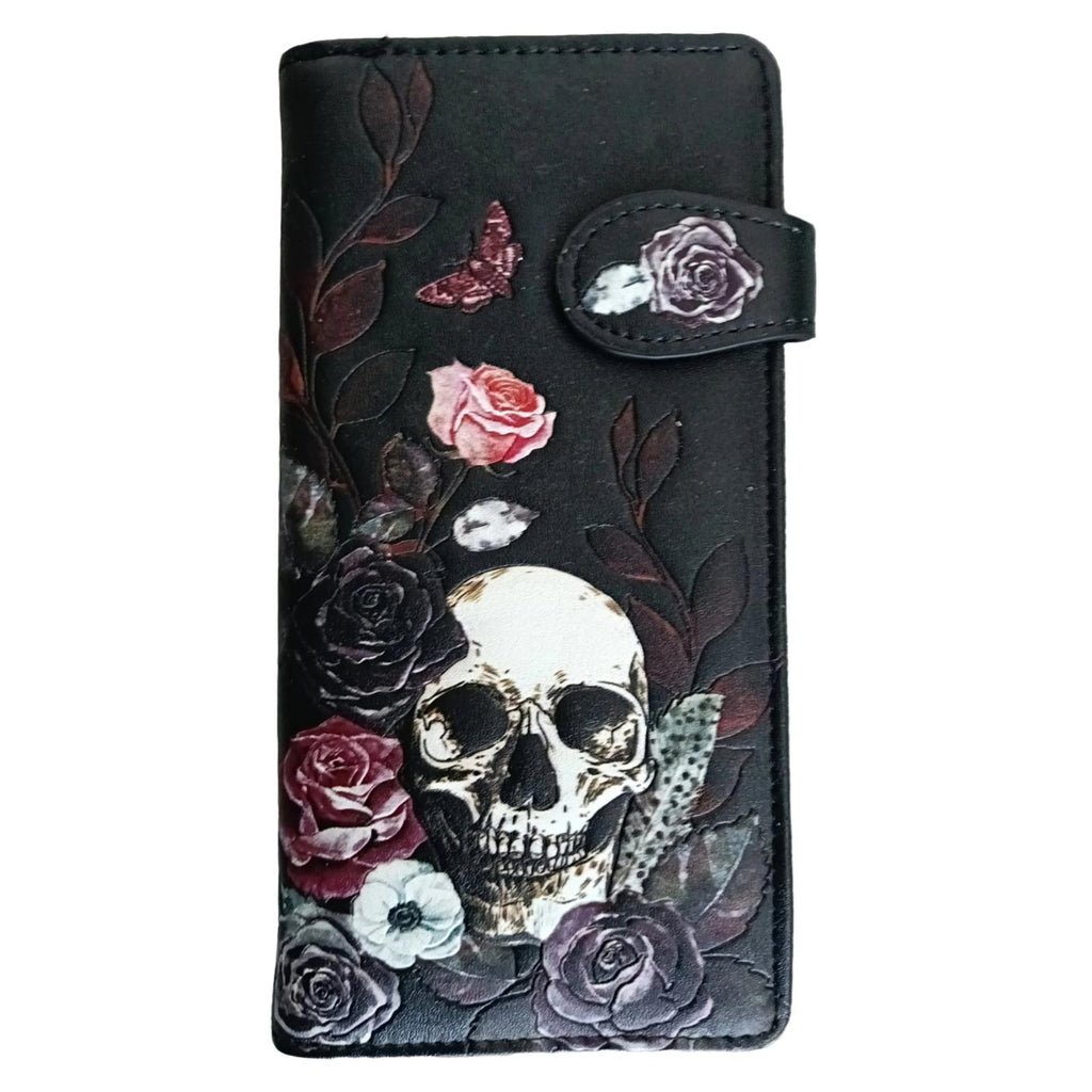 Shagwear Gothic Skull Black Large Zipper Wallet