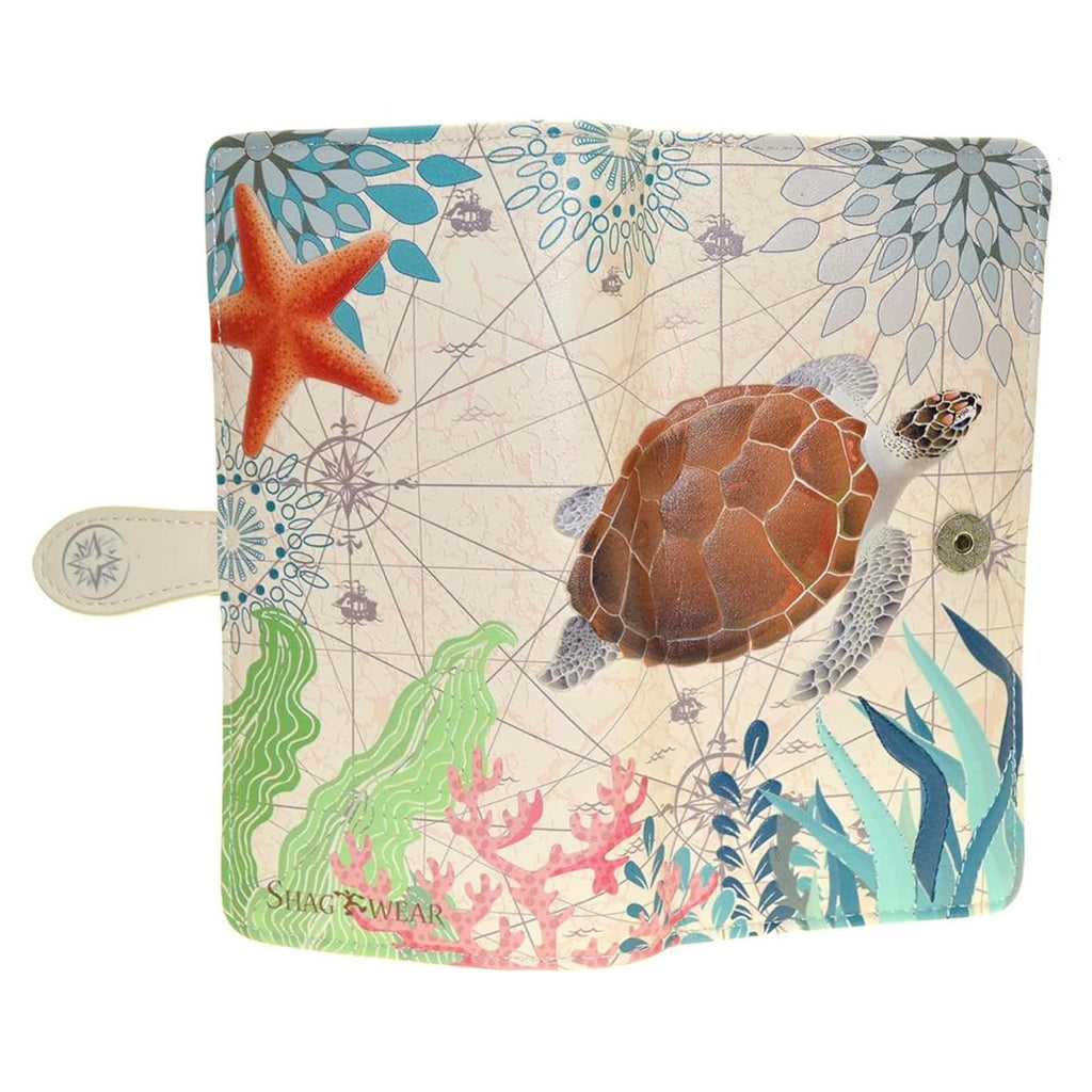 Shagwear Sea Turtle Cream Large Zipper Wallet