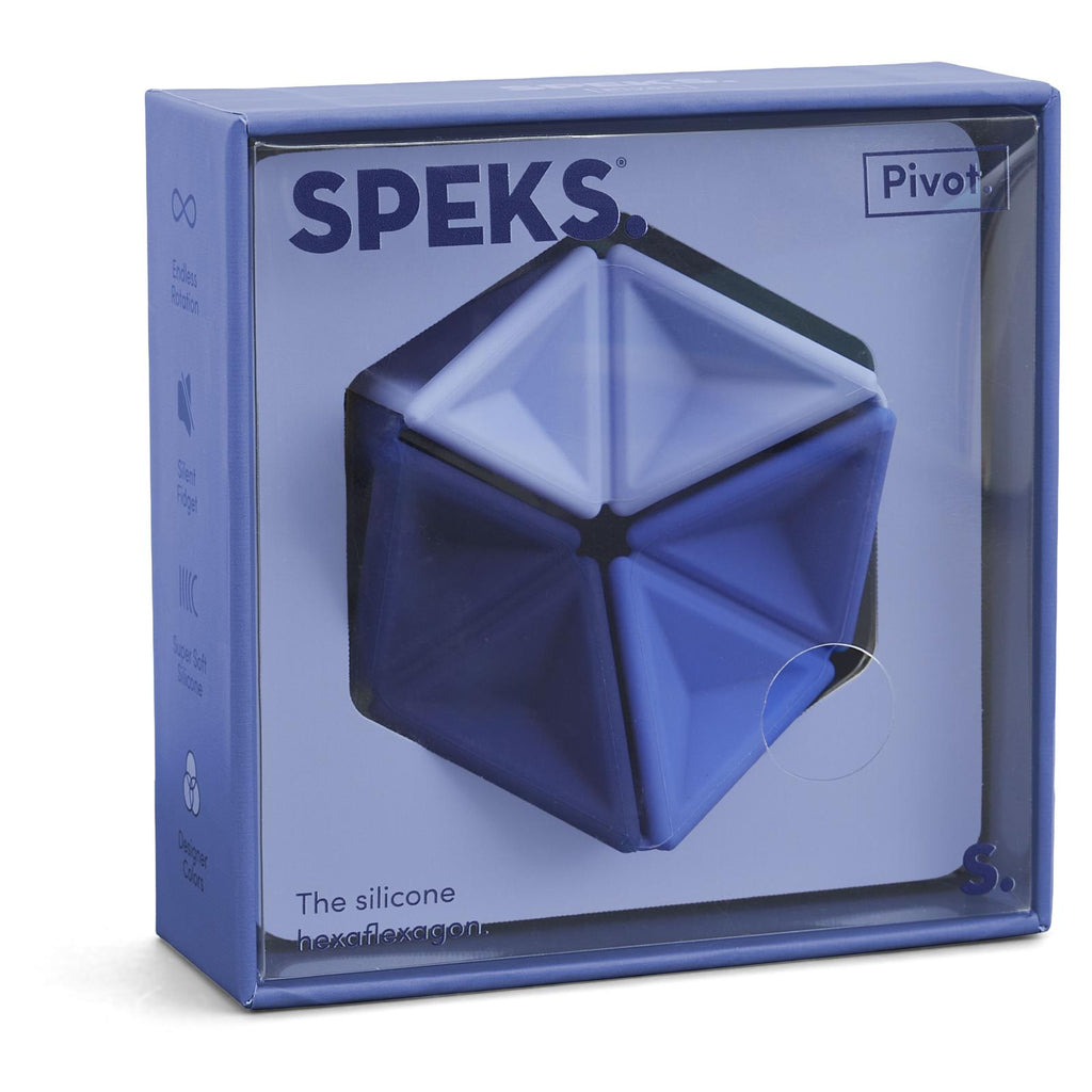 Speks Pivot Flexagon Blue Silicon Fidget