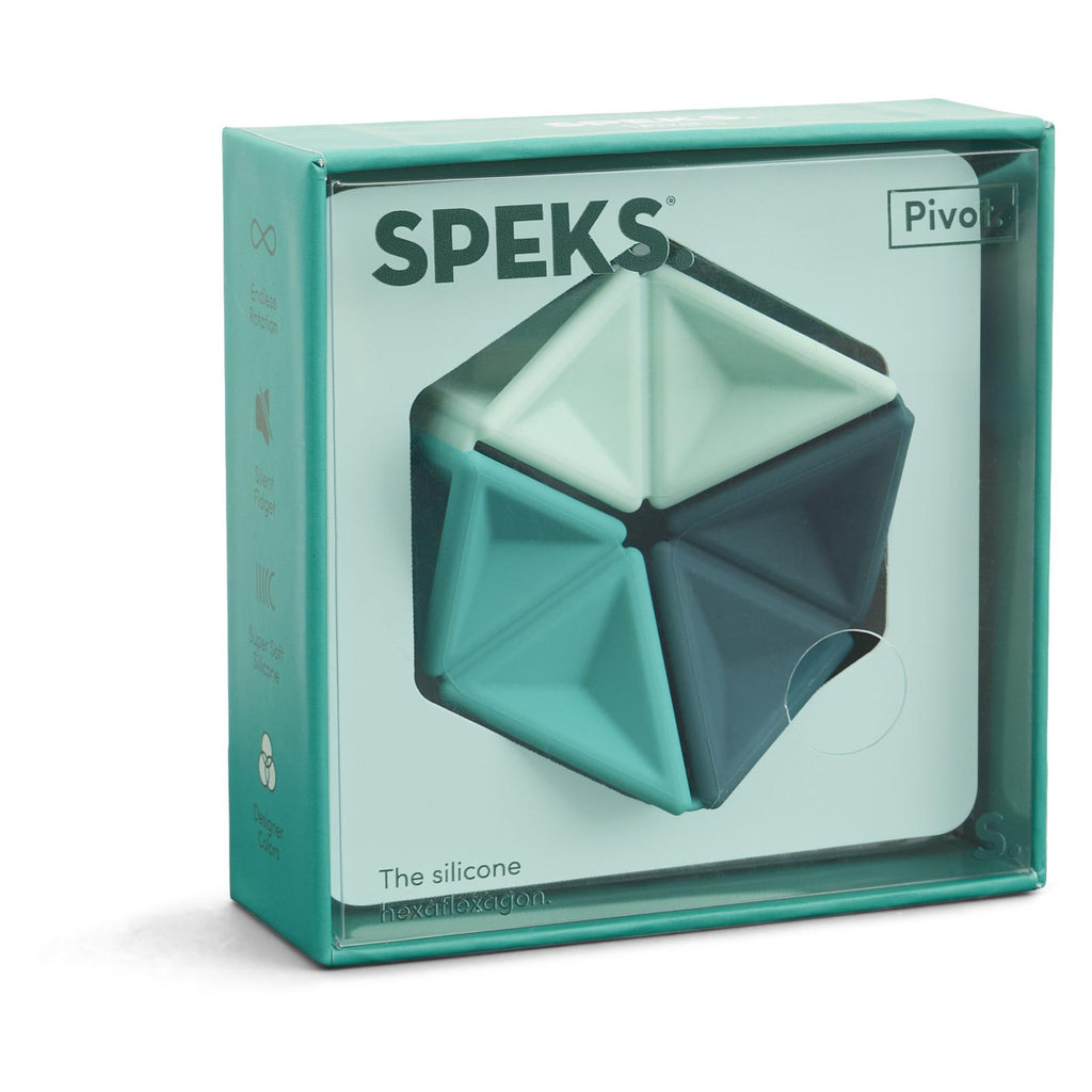 Speks Pivot Flexagon Green Silicon Fidget