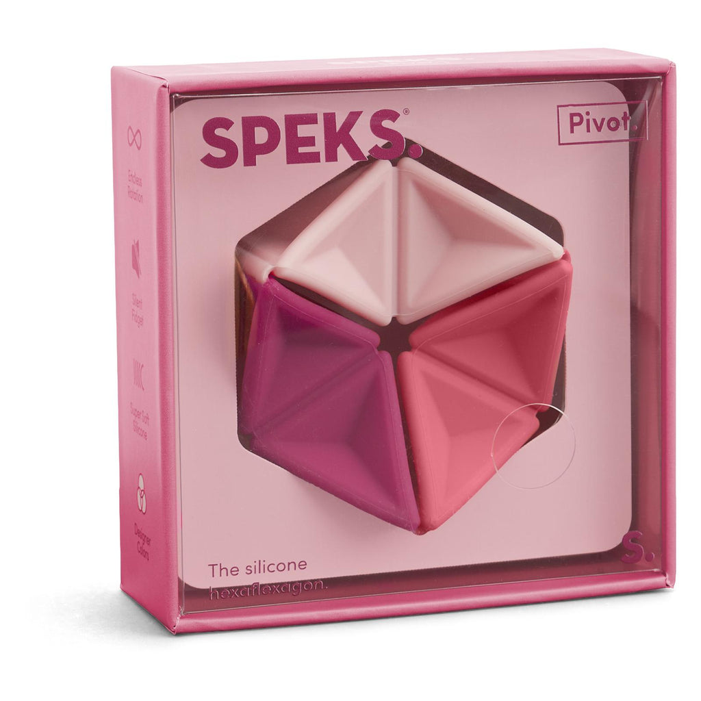 Speks Pivot Flexagon Pink Silicon Fidget