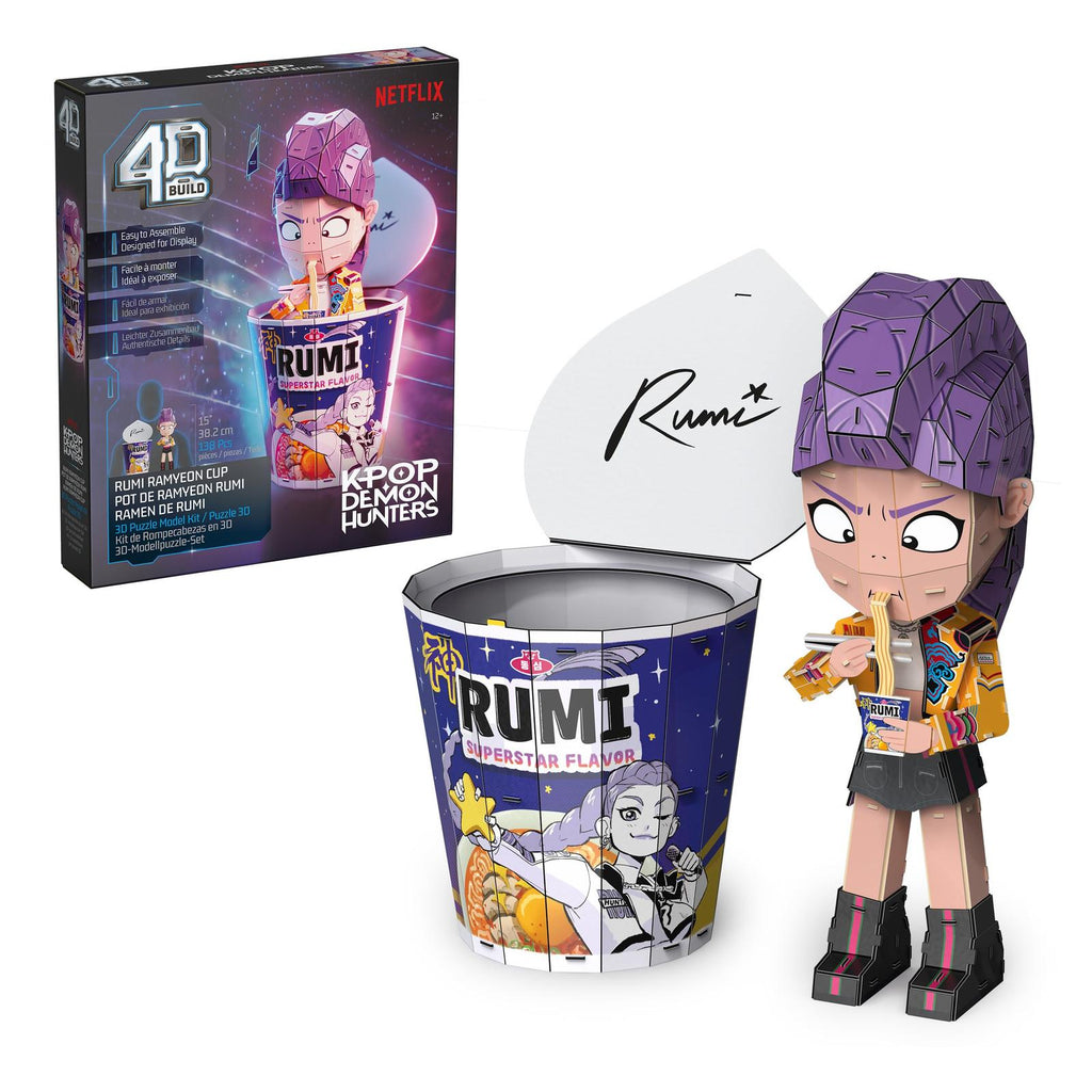 Spin Master Netflix KPOP Demon Hunters 4D Build Rumi Ramyeon Cup Model Kit