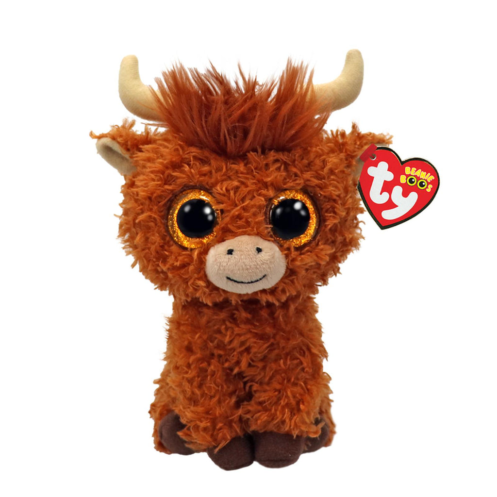 TY Beanie Babies Alfie Highland Cow Brown 6 Inch Plush
