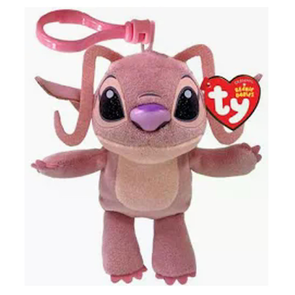 TY Beanie Babies Disney Stitch Angel Pink Alien 4 Inch Plush Clip