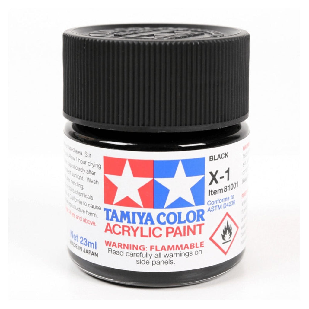Tamiya Color X-1 Black Gloss Acrylic Paint 23mL