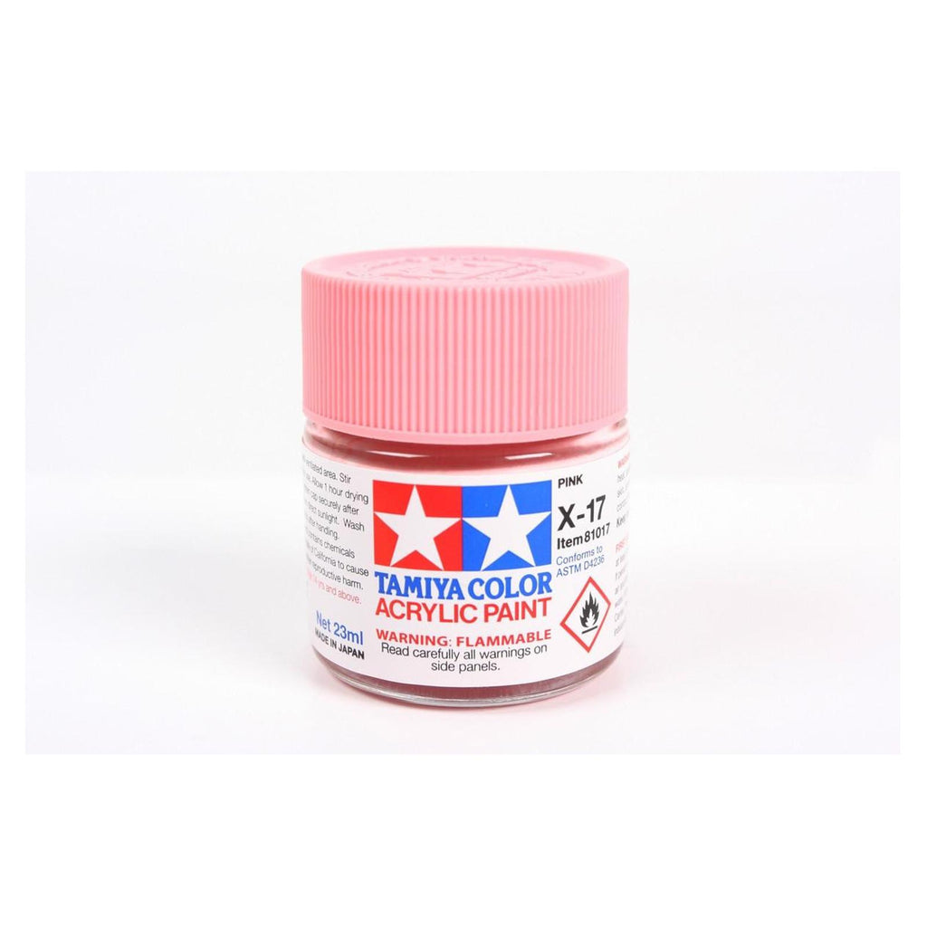 Tamiya Color X-17 Pink Gloss Acrylic Paint 23mL Bottle TAM81017 - Radar Toys