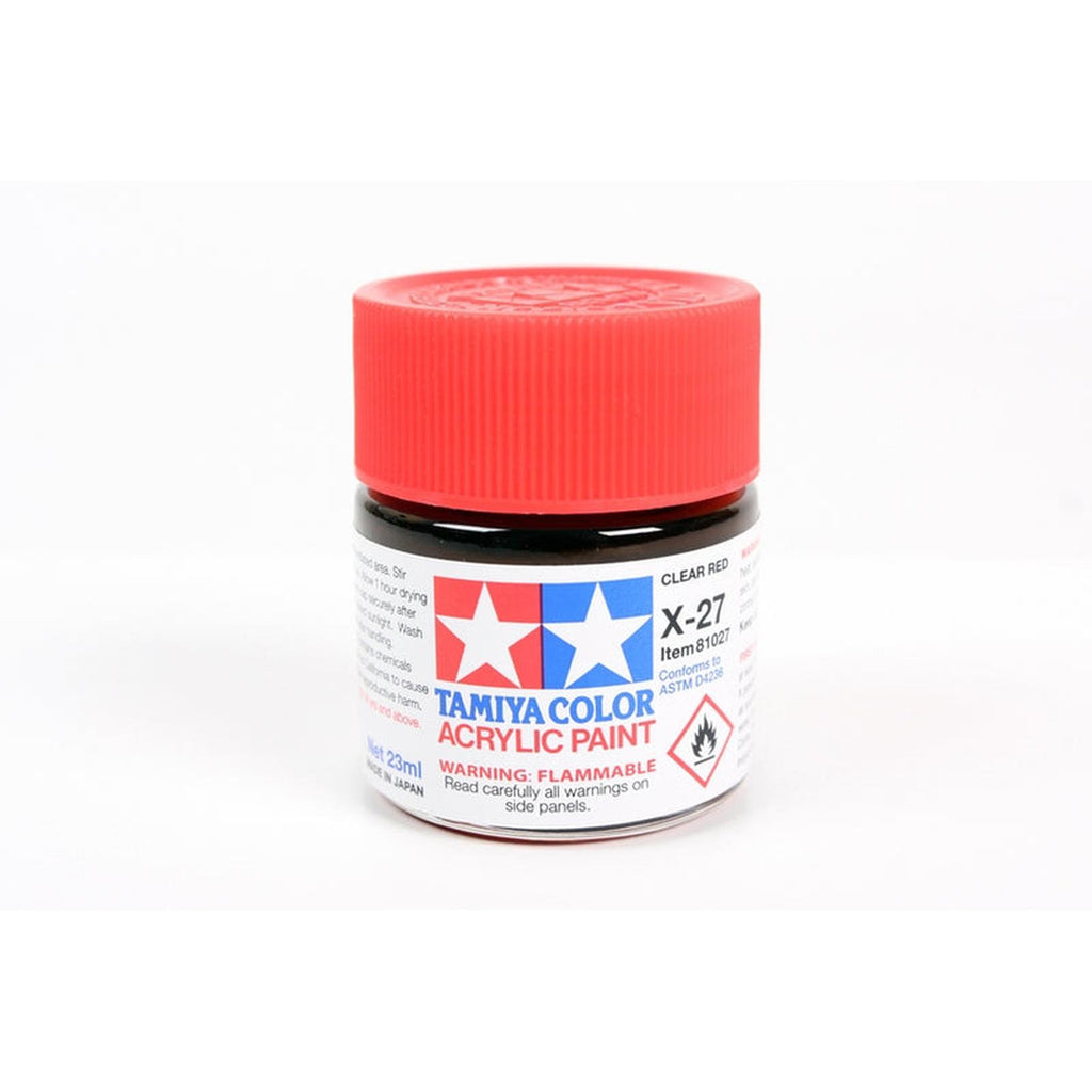 Tamiya Color X-27 Clear Red Gloss Acrylic Paint 23mL