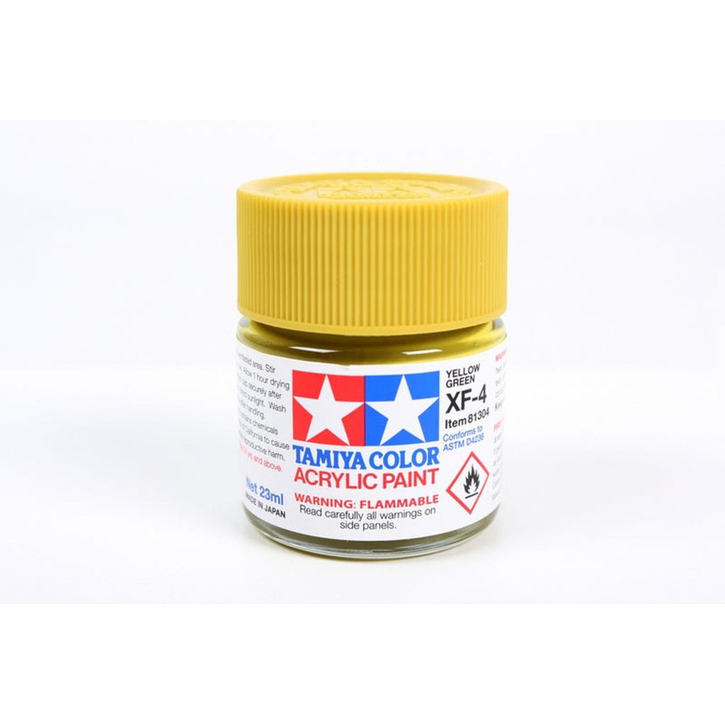 Tamiya Color XF-4 Yellow Green Flat Acrylic Paint 23mL TAM81304