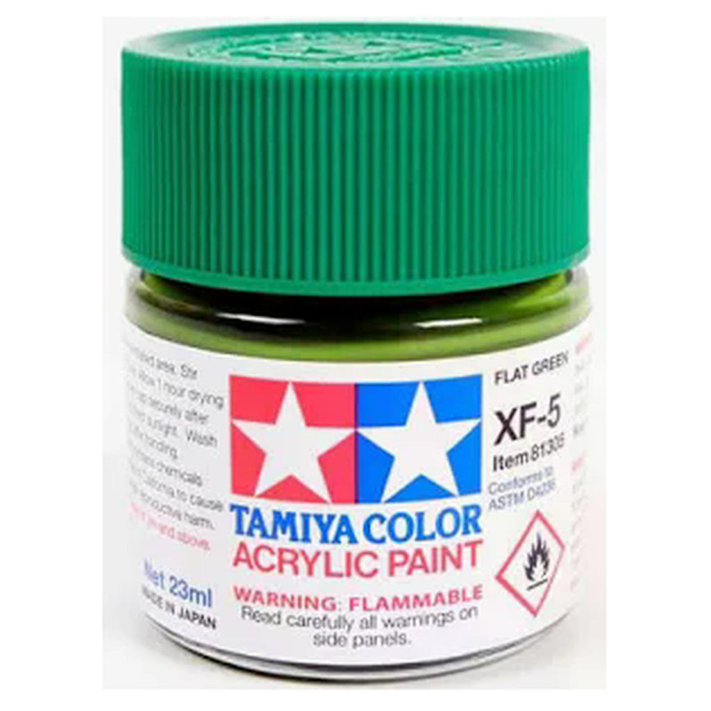 Tamiya Color XF-5 Flat Green Flat Acrylic Paint 23mL TAM81305