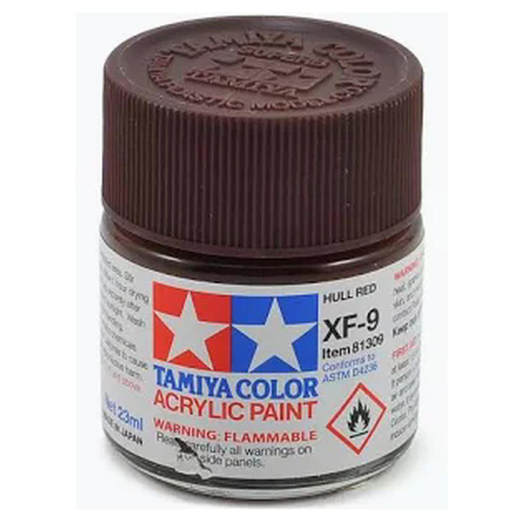 Tamiya Color XF-9 Hull Red Flat 23mL Acrylic Paint Bottle