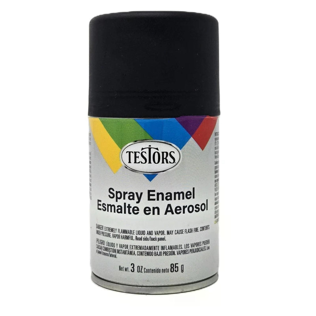 Testors Flat Black Enamel Paint Spray Can 3oz