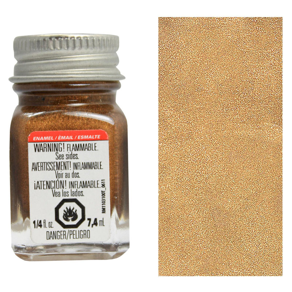 Testors Flat Brass Enamel Paint 0.25oz - Radar Toys