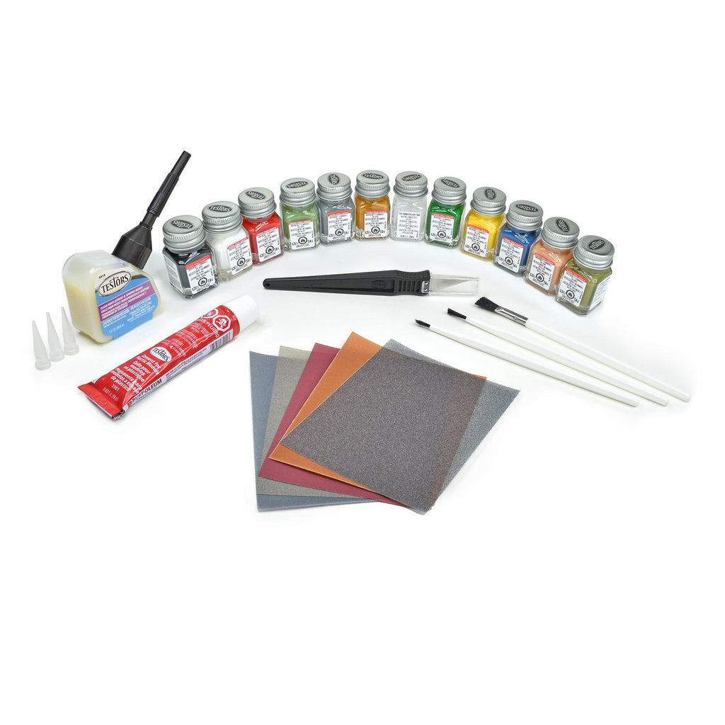 Testors Military Flat Enamel Paint 27-Piece Finishing Set
